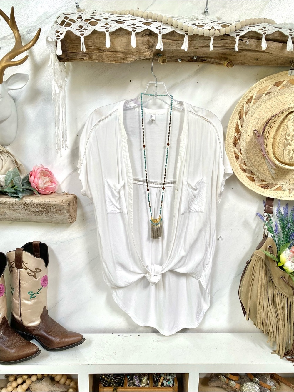 Anthropologie Gentle Fawn shirt /cover up Boho Blouse w resort vacay beach vibe
